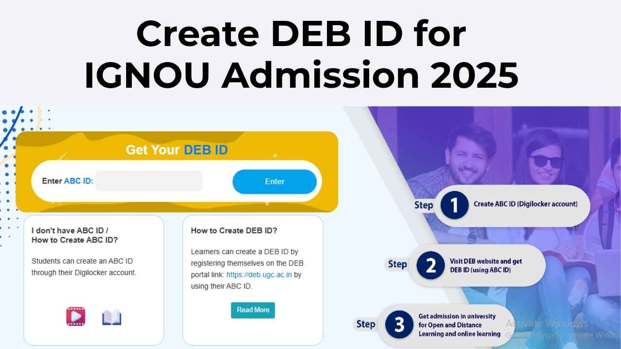 Create DEB ID for IGNOU Admission 2025