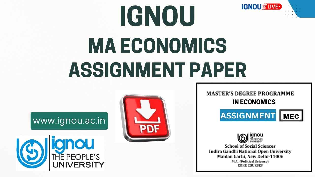 IGNOU MA Economics Assignment Paper PDF