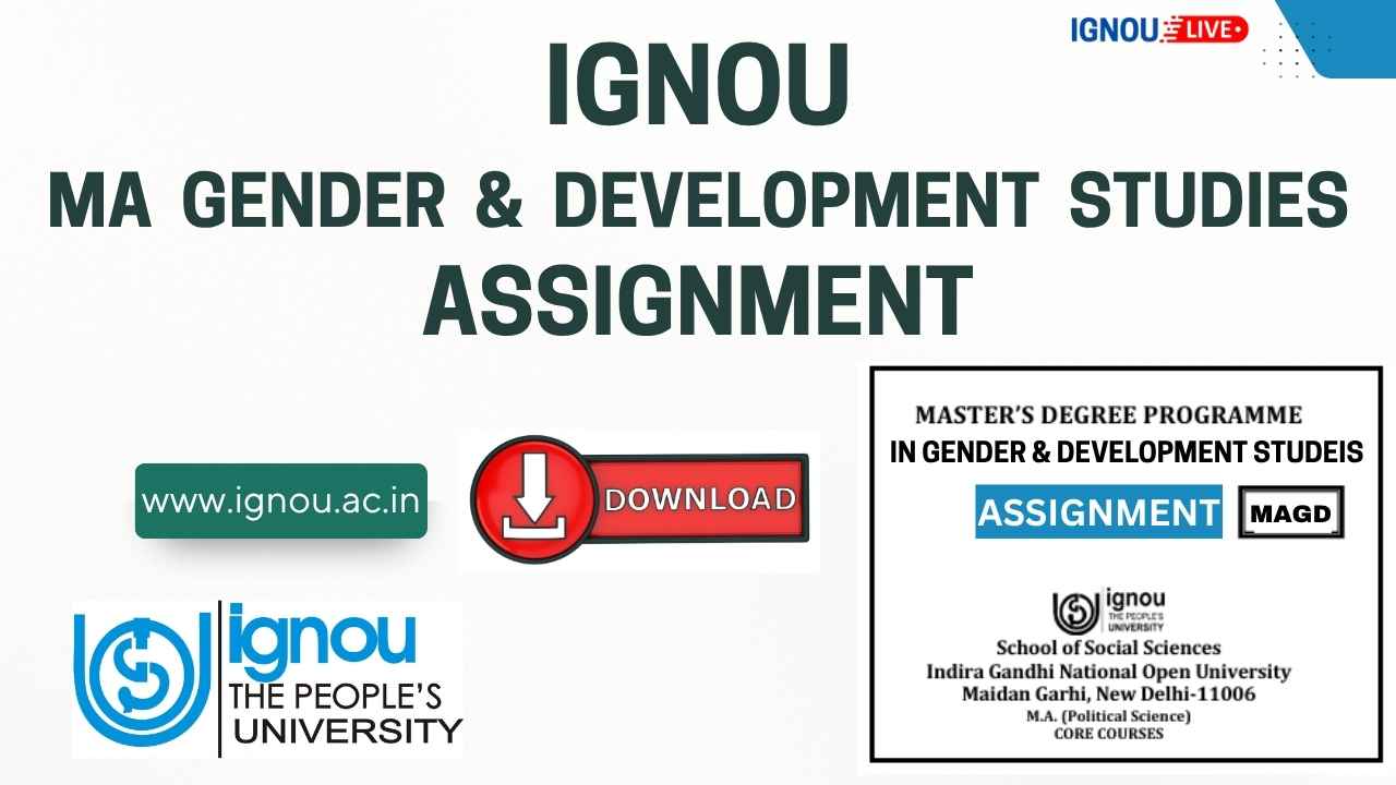 IGNOU MA Gender and Development Studies Assignment Paper